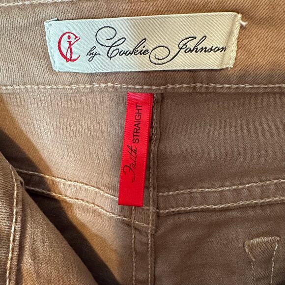 CJ by Cookie Johnson Faith Straight Brown Lyocell Cotton Khaki Jeans Size 30 - Picture 6 of 7